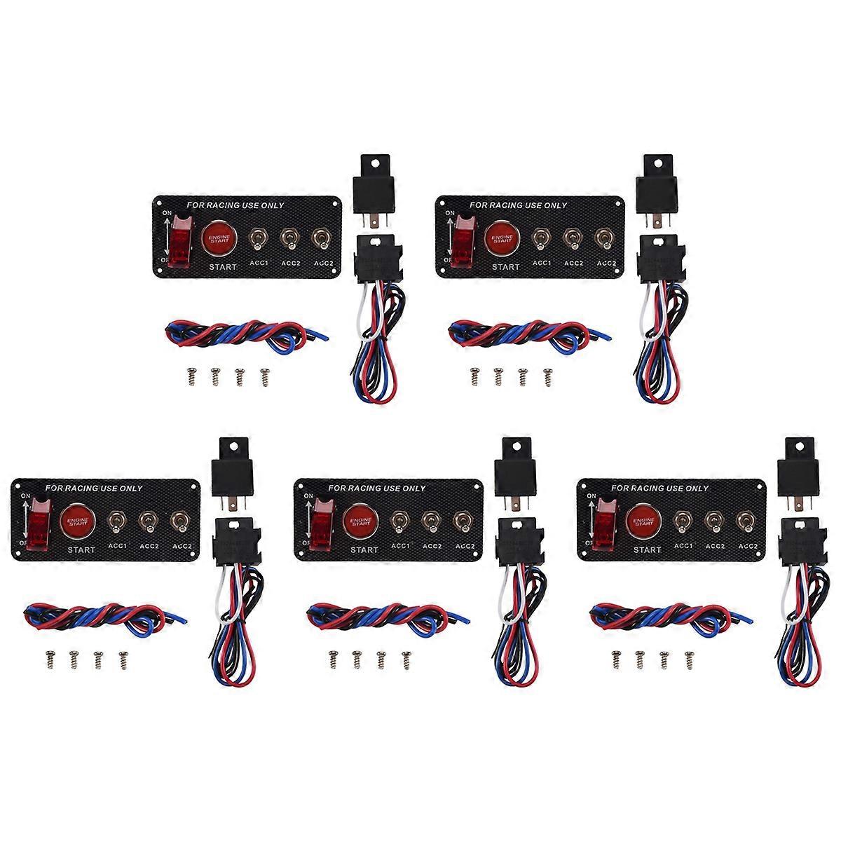 5X 12V Car Ignition Switch Engine Start Push Button 3 Toggle Racing Panel