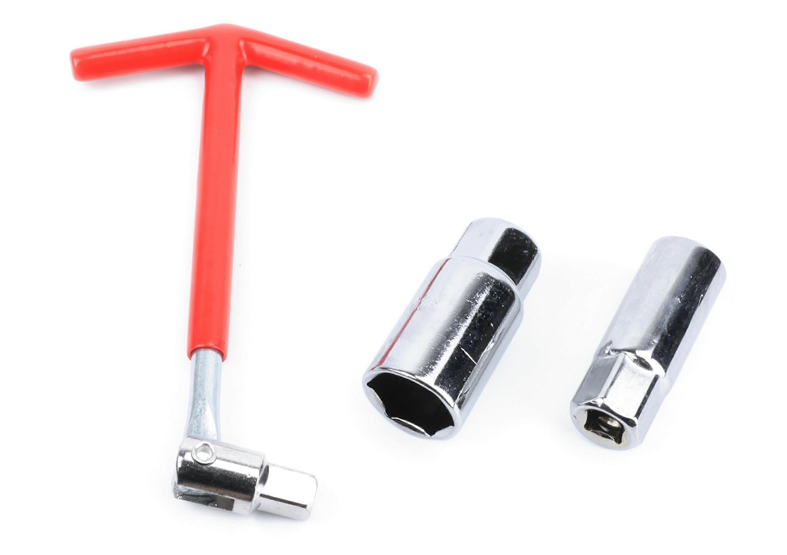 Spark plug wrench with joint, 16/21 mm, facilitates access in tight spaces, made of strength steel