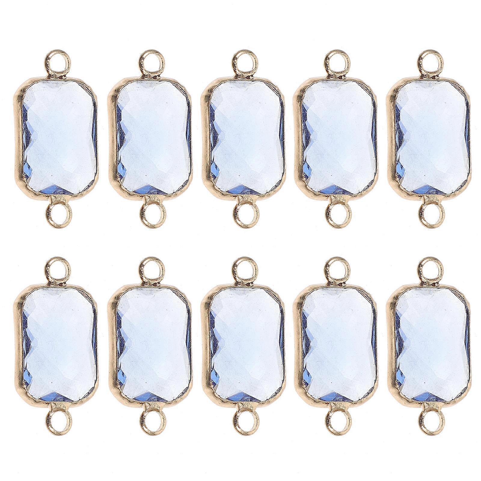10Pcs Glass Alloy Charm Connectors for Jewelry Making DIY Necklace Findings Transparent Lightweight