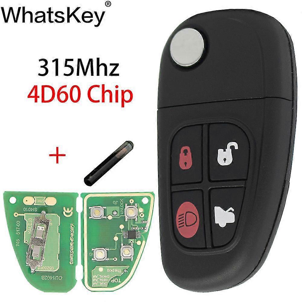 4 Bottons Car Flip Folding Remote Key 315/433mhz 4d60 Chip Fit For Jaguar X-type S-type Xj Xjr 1999-2008 Auto Key