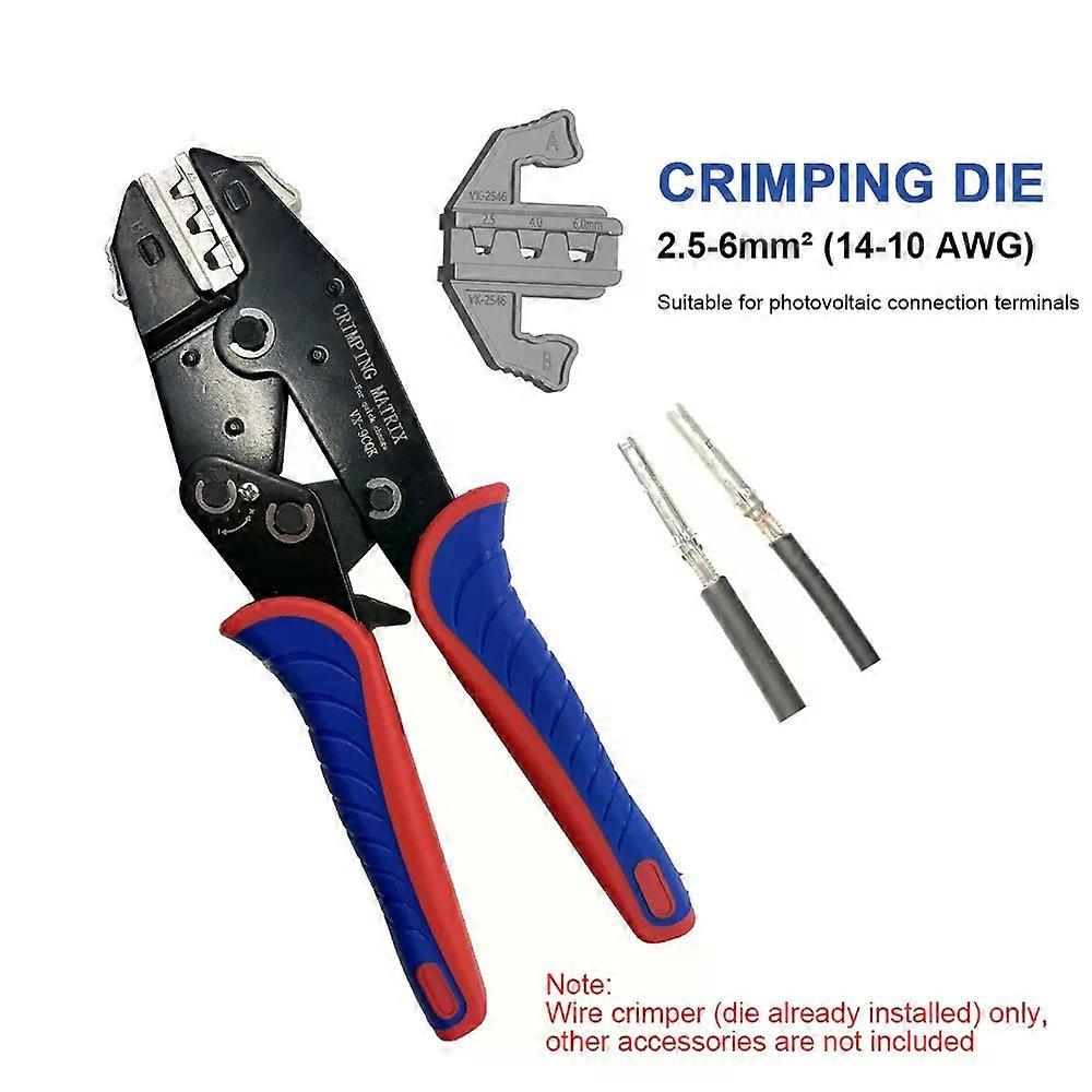 Quick Change Crimping Tool 2.5-6mm (14-10 AWG) Multifunctional Ratchet Wire Crimp Tool Connection Terminal Pliers