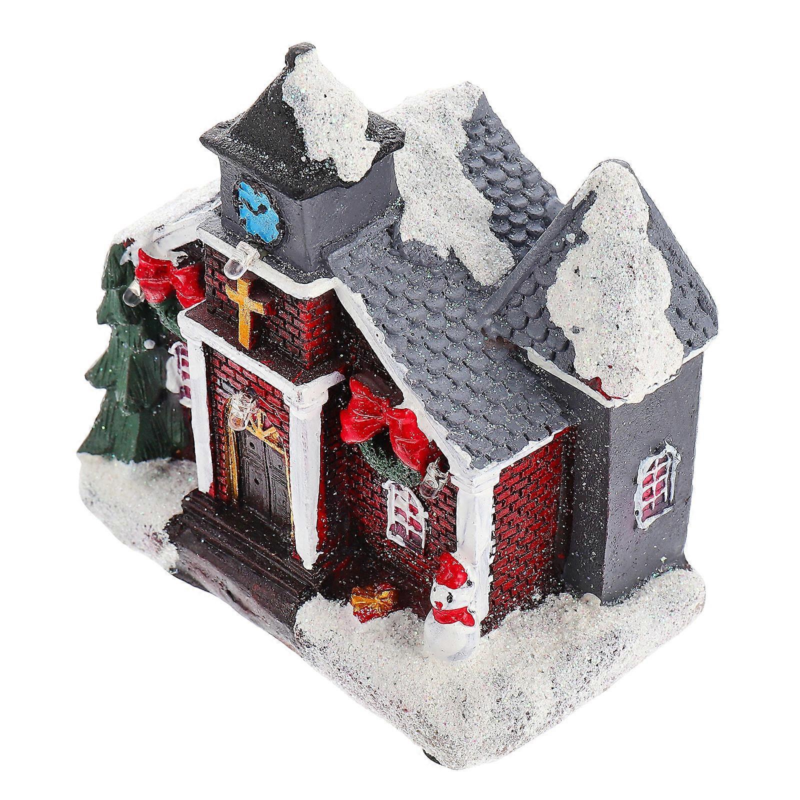 Miniature Winter Chalet For Gift Giving Multi Decorative Resin 1Pack