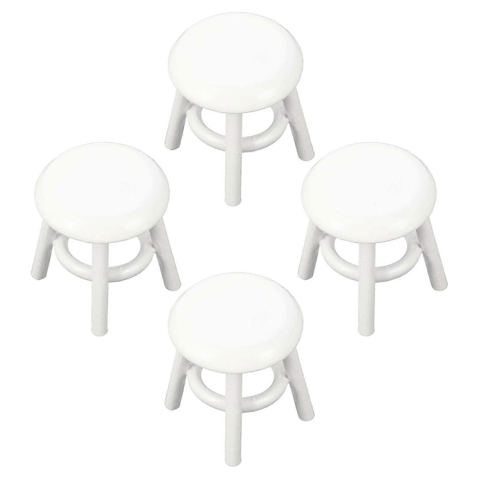 Adorable Mini Furniture Model Decorative Wooden Stools For Mini House Activities Featuring Safe Design Suitable For Kids