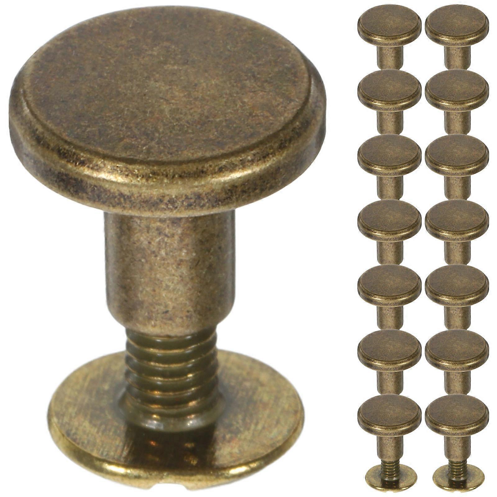 Golden Zinc Alloy Round Rivets for Fastening Use 20pcs Craft Stud Button Metal Rivet for Shoes Bags