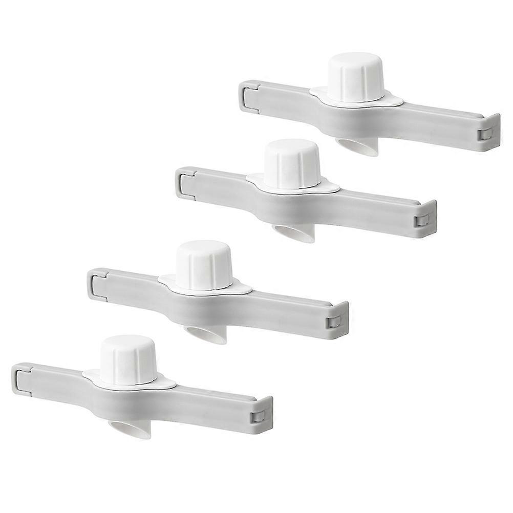 Food Storage Clips With Spout For Plastic Bags In White Color 4Pcs Designed For Moisture Protection
