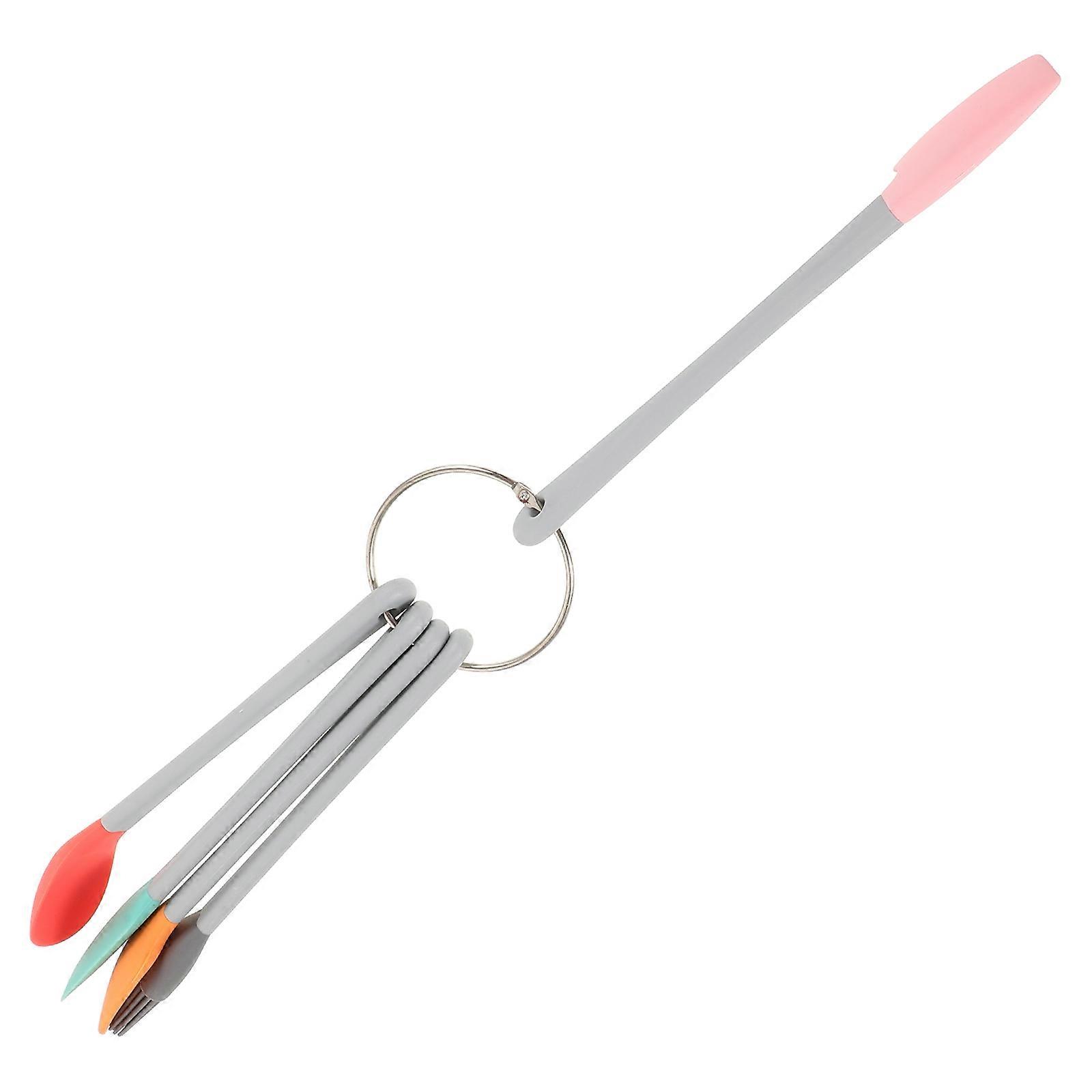 5Pcs Silicone Kitchen Spatula Set For Baking Vibrant Design For Children Compact Mixing Tools