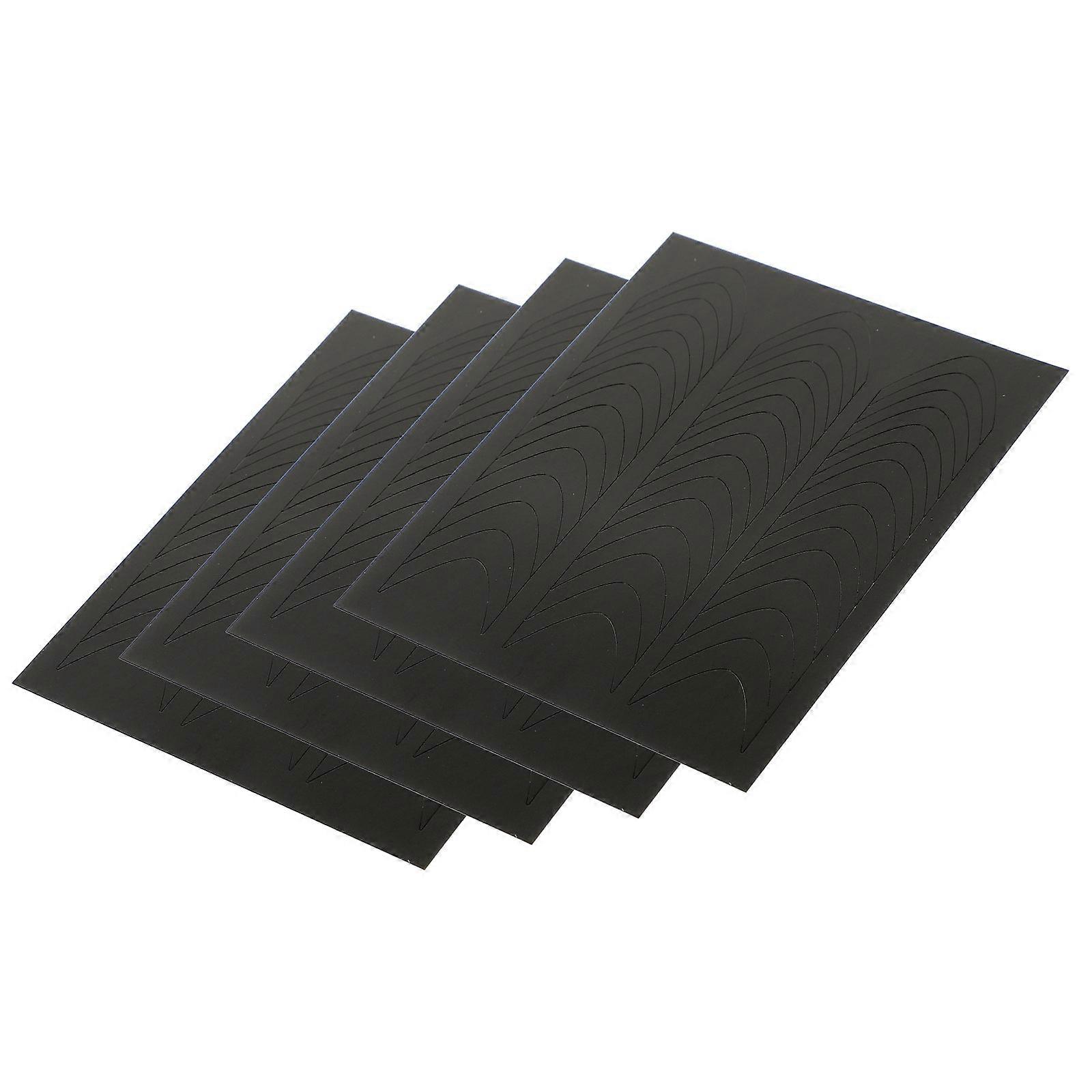 French Manicure Sticker Kits with Self Adhesive Nail Guides for Edges Auxiliary 4 Sheets Black