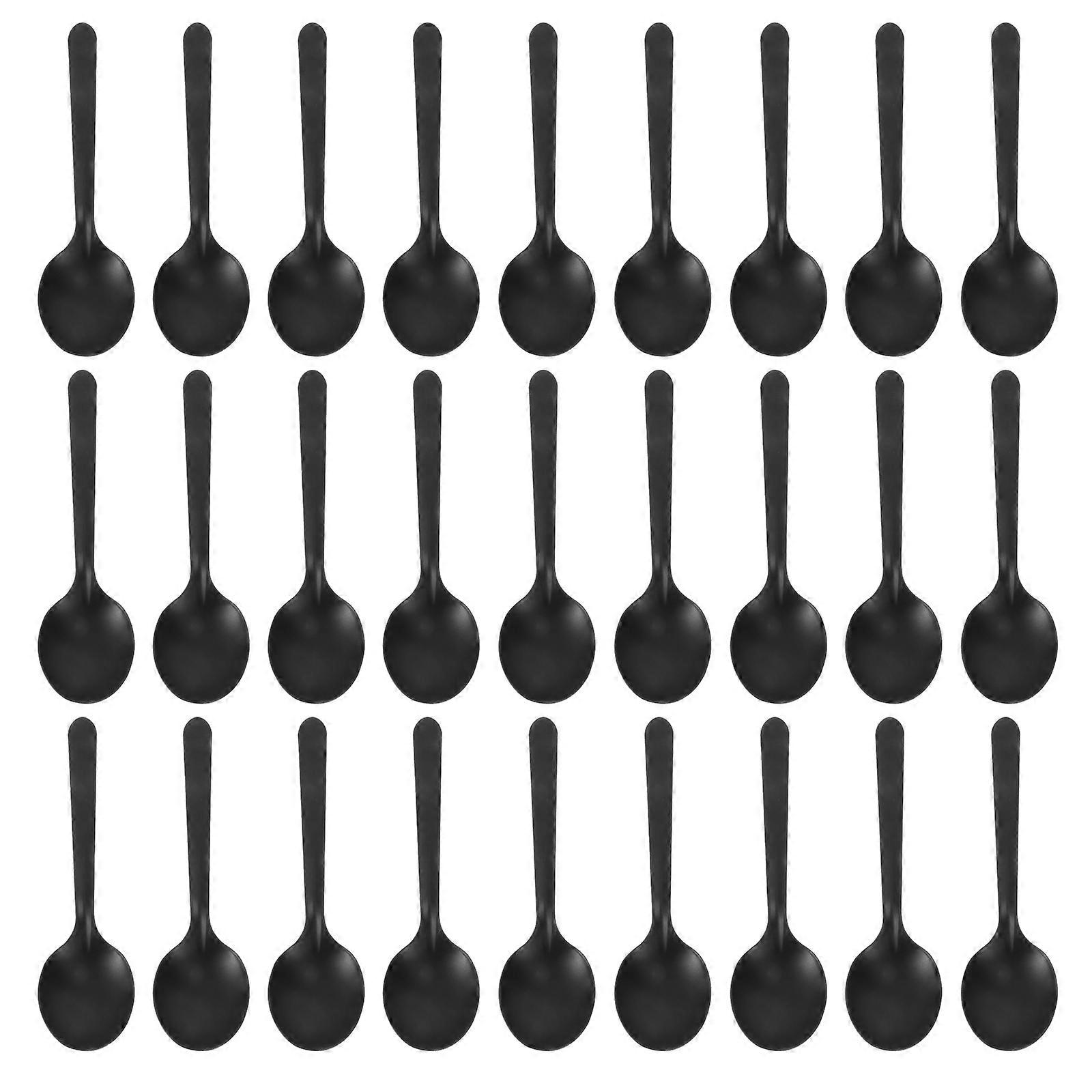 Black with Long Handle for Cake Ice Cream and Desserts Ideal for Parties Picnics