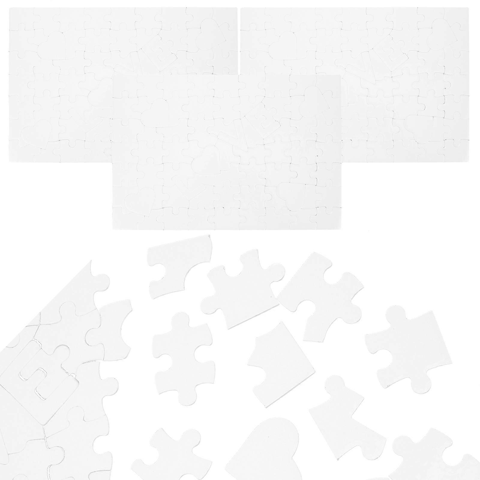 Heat Transfer Craft Puzzle Set 4Pcs For Classroom Activity DIY Art Craft White Paper Sublimation