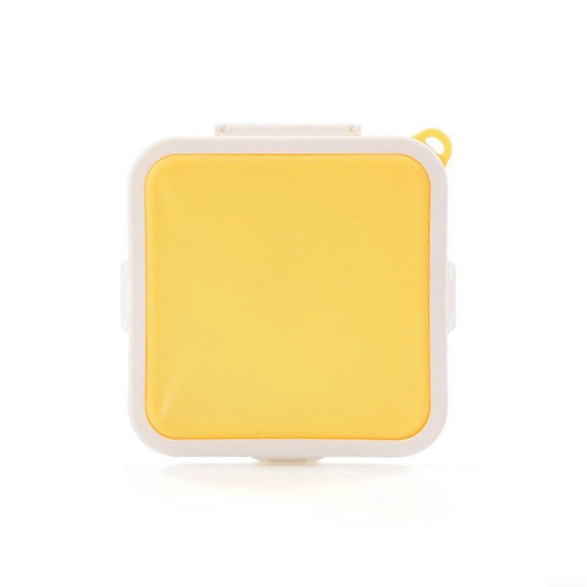 Space-Saving Sandwich Container with Unique Toast Shape for Meal Organization - Yellow, BPA-Free, Lightweight Design