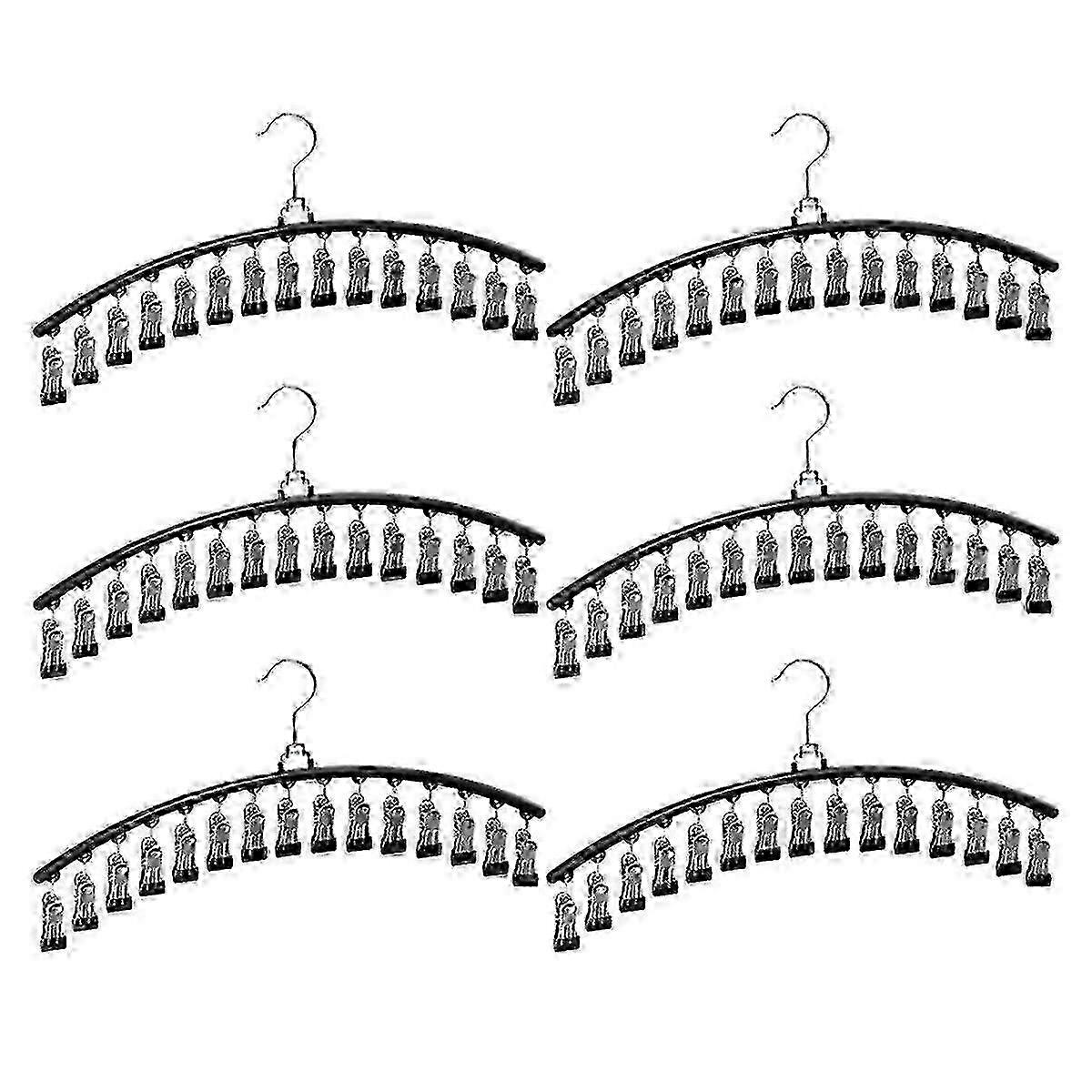 6-Pack Legging Organizer with 15 Clips for Closet, Holds Pants Shorts Skirts, Space-Saving