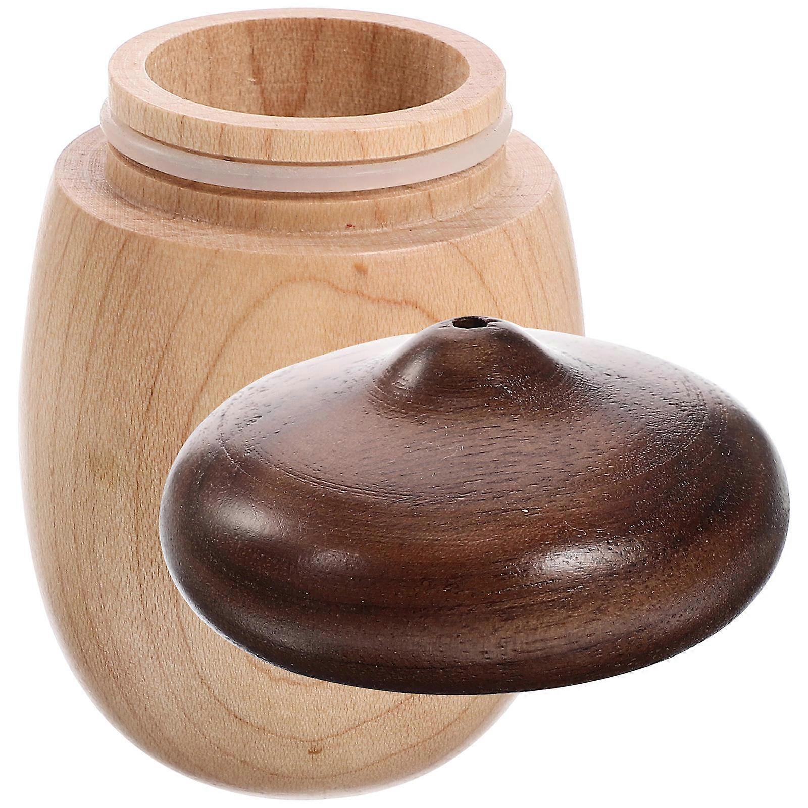 Light Brown Wood Toothpick Dispenser for Storage Use with Concise Design and Smooth Finish 7.5 x 4.2 x 3.8 inches