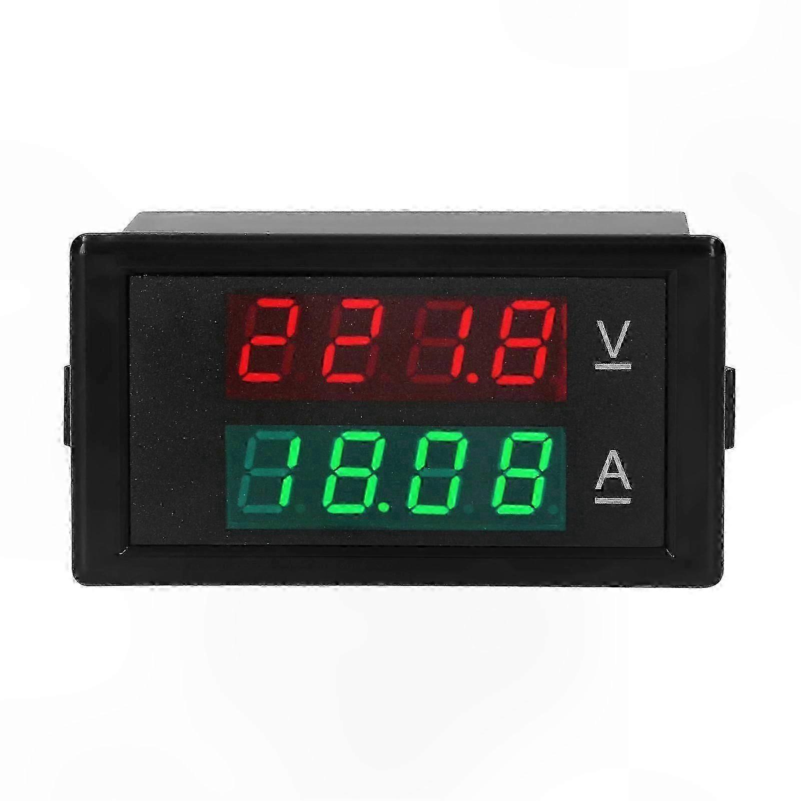 Dual Display Volt Amp Meter with Red Green LED, Digital Voltage Current Tester for Accurate Measurements