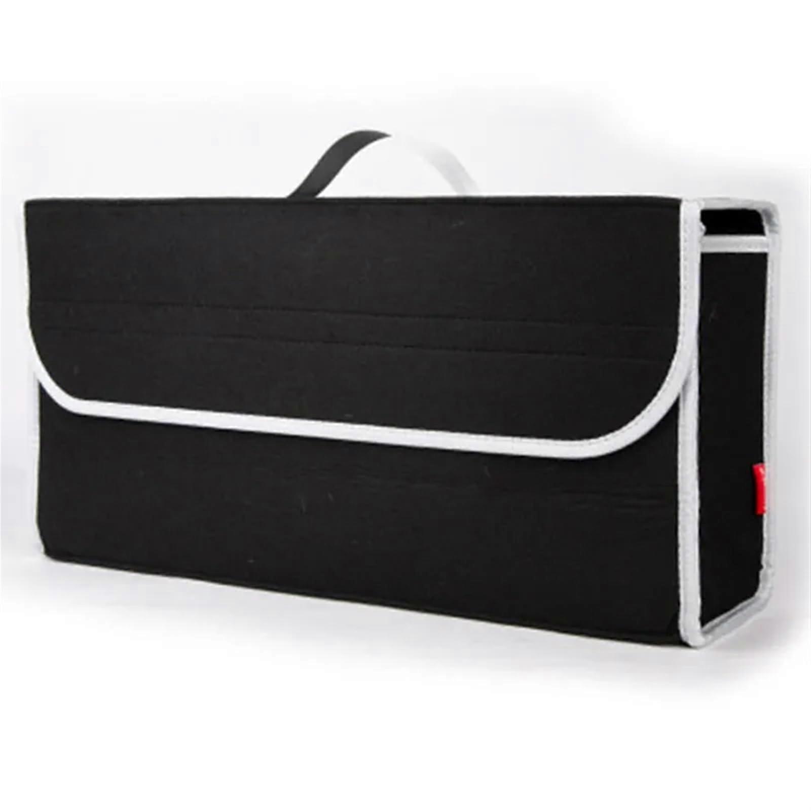 Car Storage Travel Bag Soft Wool Felt Car Trunk Organizer Car Storage Box Bag Storage Tidy Package Blanket Tool Boot Organizer (Black)