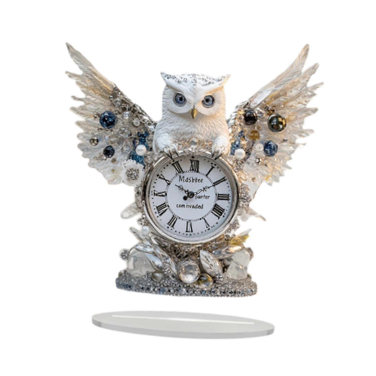 Acrylic Flat Owl on The Clock Table Sign Accessory Multifunctional