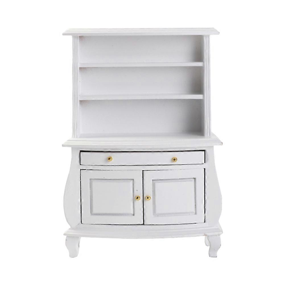 White Mini Bookshelf for Doll House Decor Made of Synthetic Material Adds Realistic Touch 6.5x4x8
