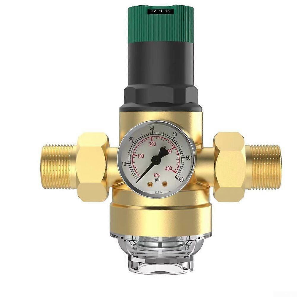 Efficient water pressure reducer DN25 with pressure gauge and builtin filter for clean water supply