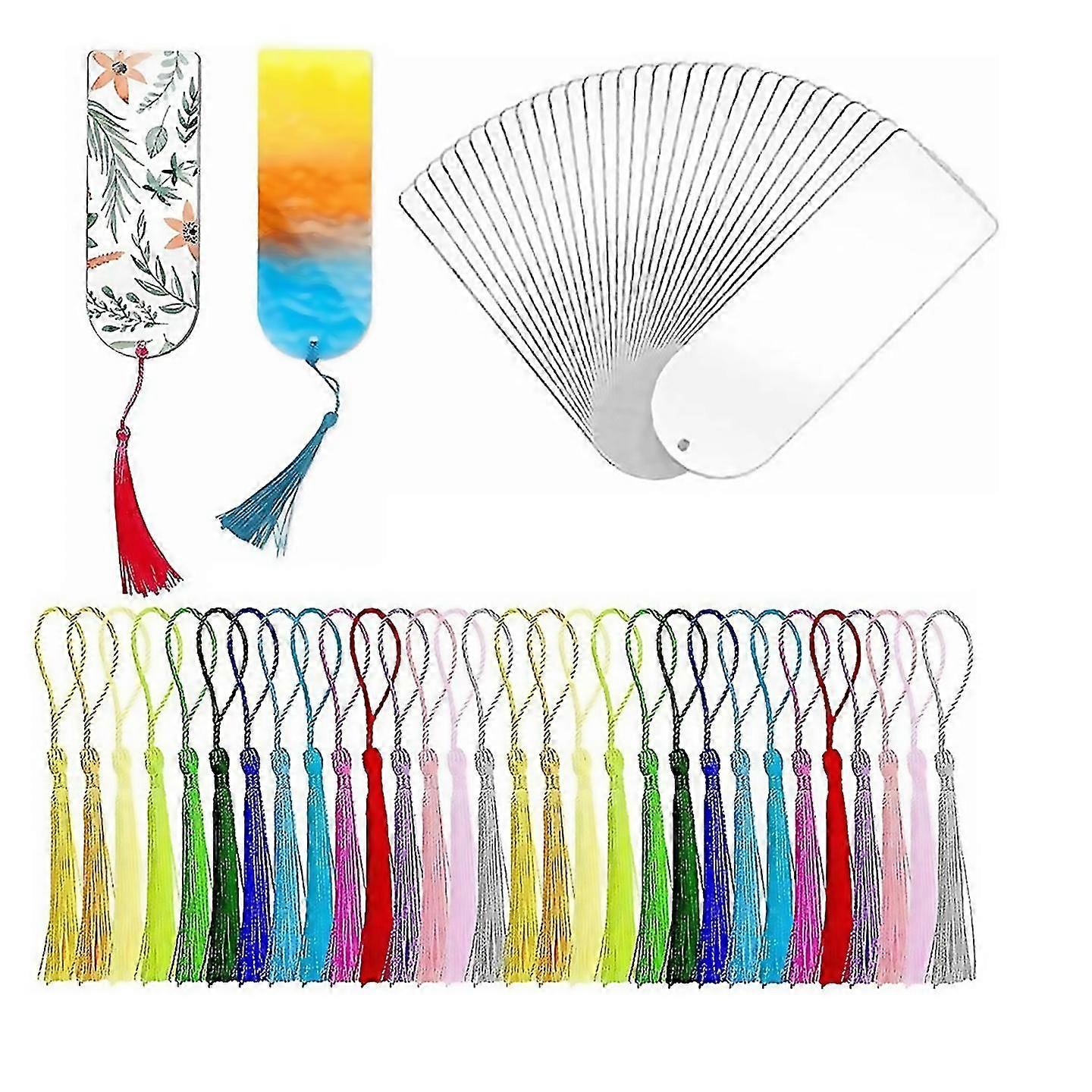 For 30pcs Acrylic Bookmark Blanks Clear Acrylic Craft Bookmarks