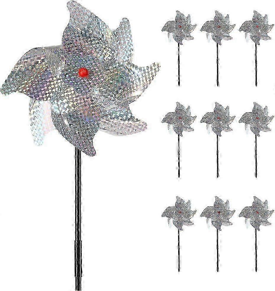 Bird Repeller (Pack of 10),Reflective Windmill Bird Scarers Scare Birds Away Garden,Orchard,Home,Farm-Safer and Effective Than Spiked Birds and Ultras