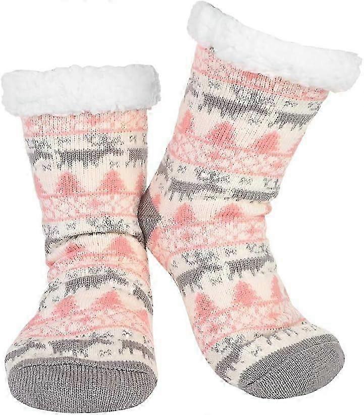 Christmas knitted soft slipper socks for winter warmth