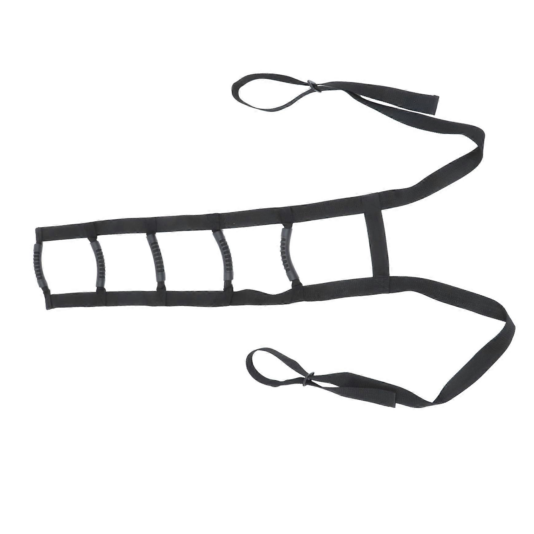 Elderly Bed Ladder Assist Strap with Five Handles for Seniors, Easy Installation, Comfortable Use, Black Color