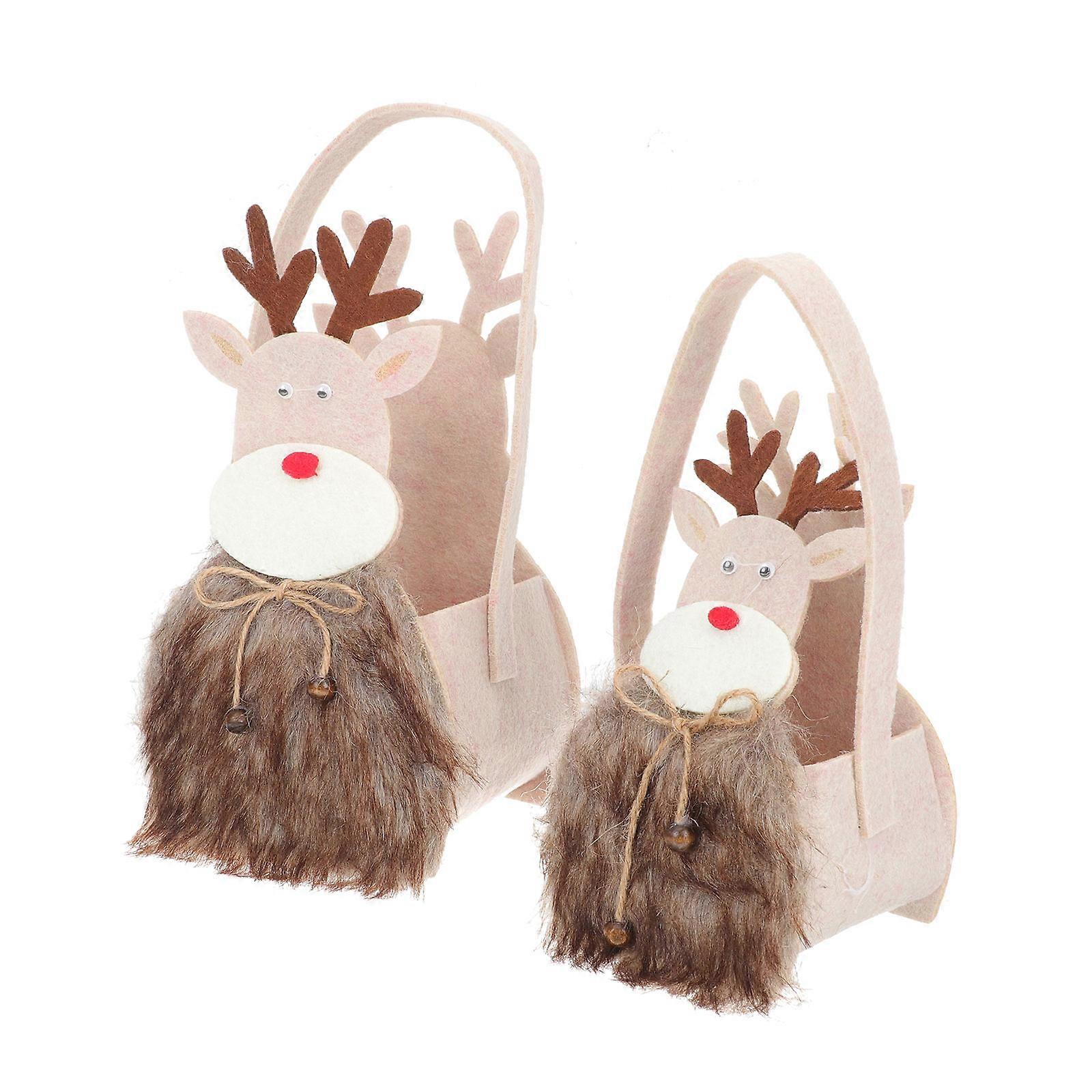 Candy Storage Basket Fawn Design Xmas Storage Bag For Friends 18x8x7cm Assorted Color Gift Packaging 6Pcs