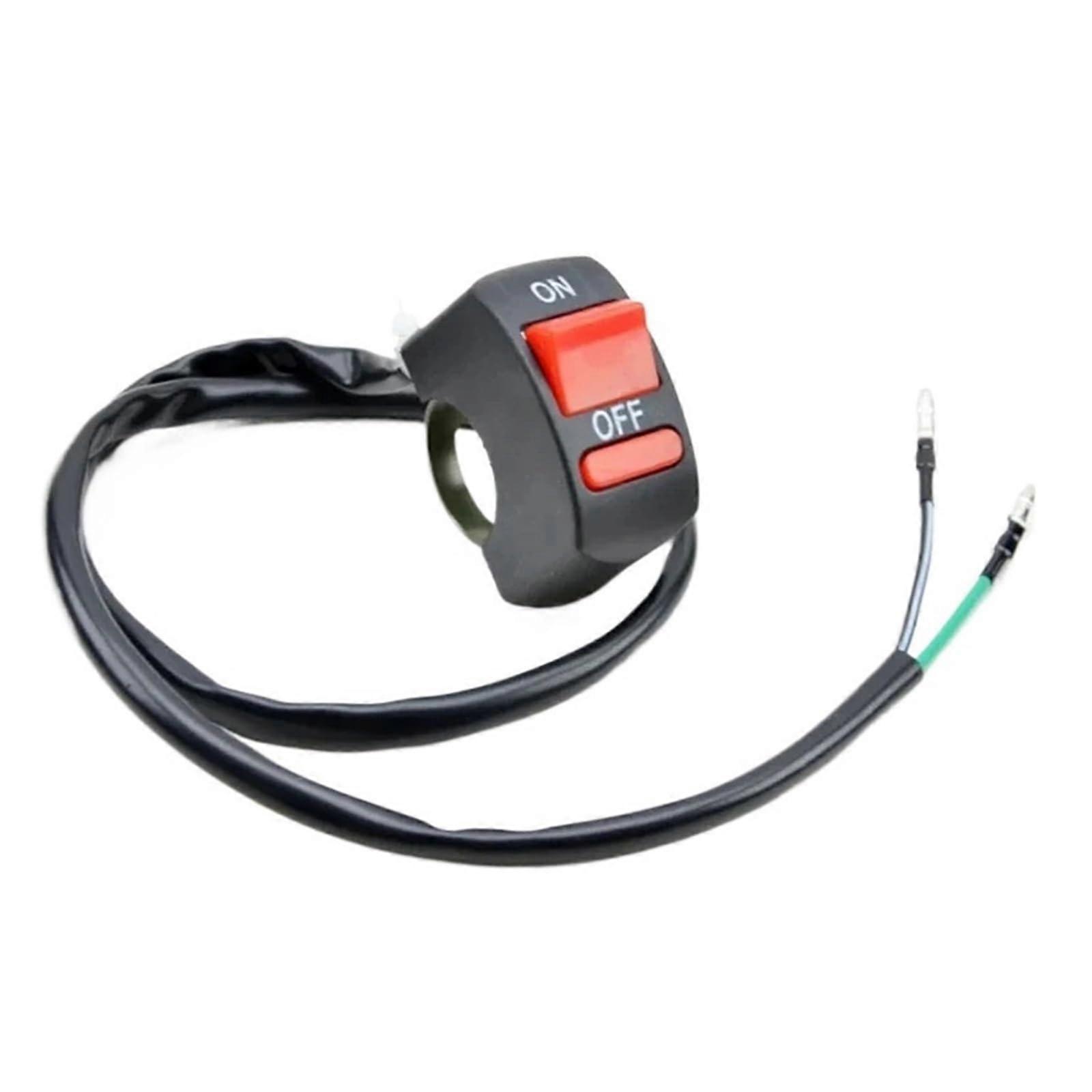 Motorcycle Handlebar Switch Headlight Controls Black 12V 2-Wire Universal Fit