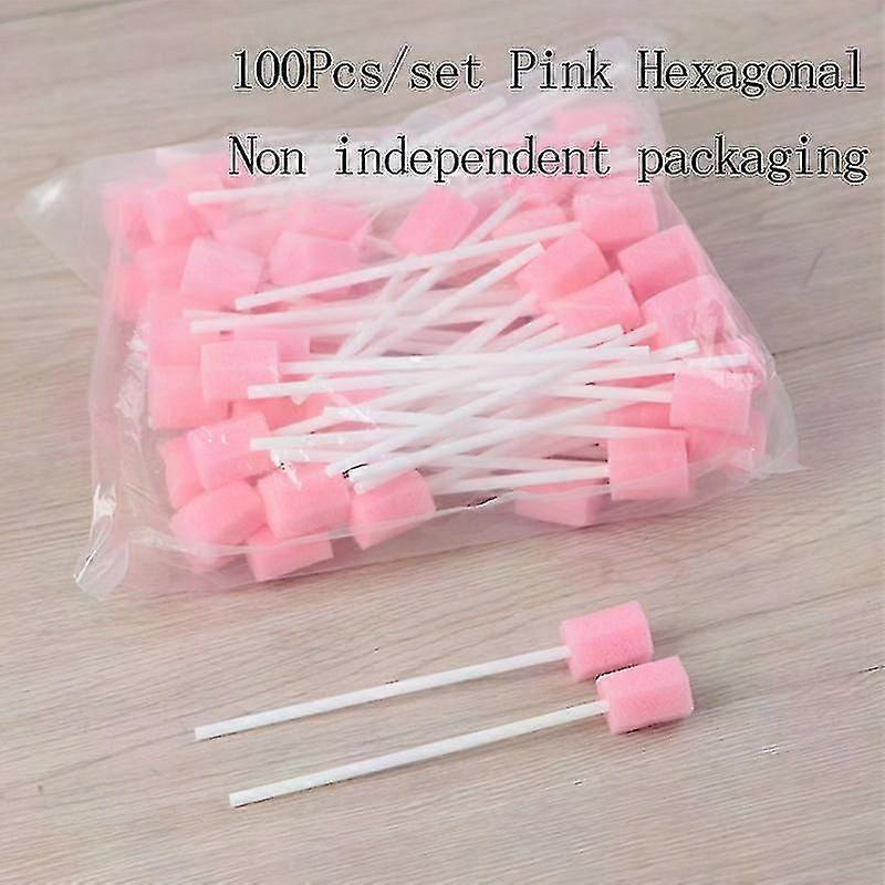 100st engångs munvårdssvamppinnar för tandrengöring med pinne