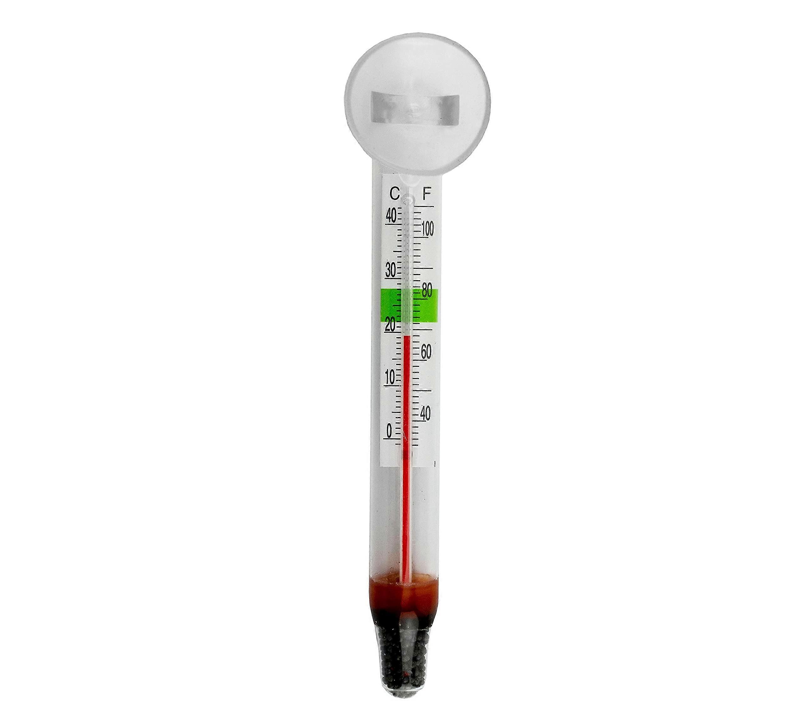 Glass Fish Tank Thermometer with Sucker Suction Cup, Accurate Temperature Gauge for Aquariums, 5-Inch Size, Easy to Read