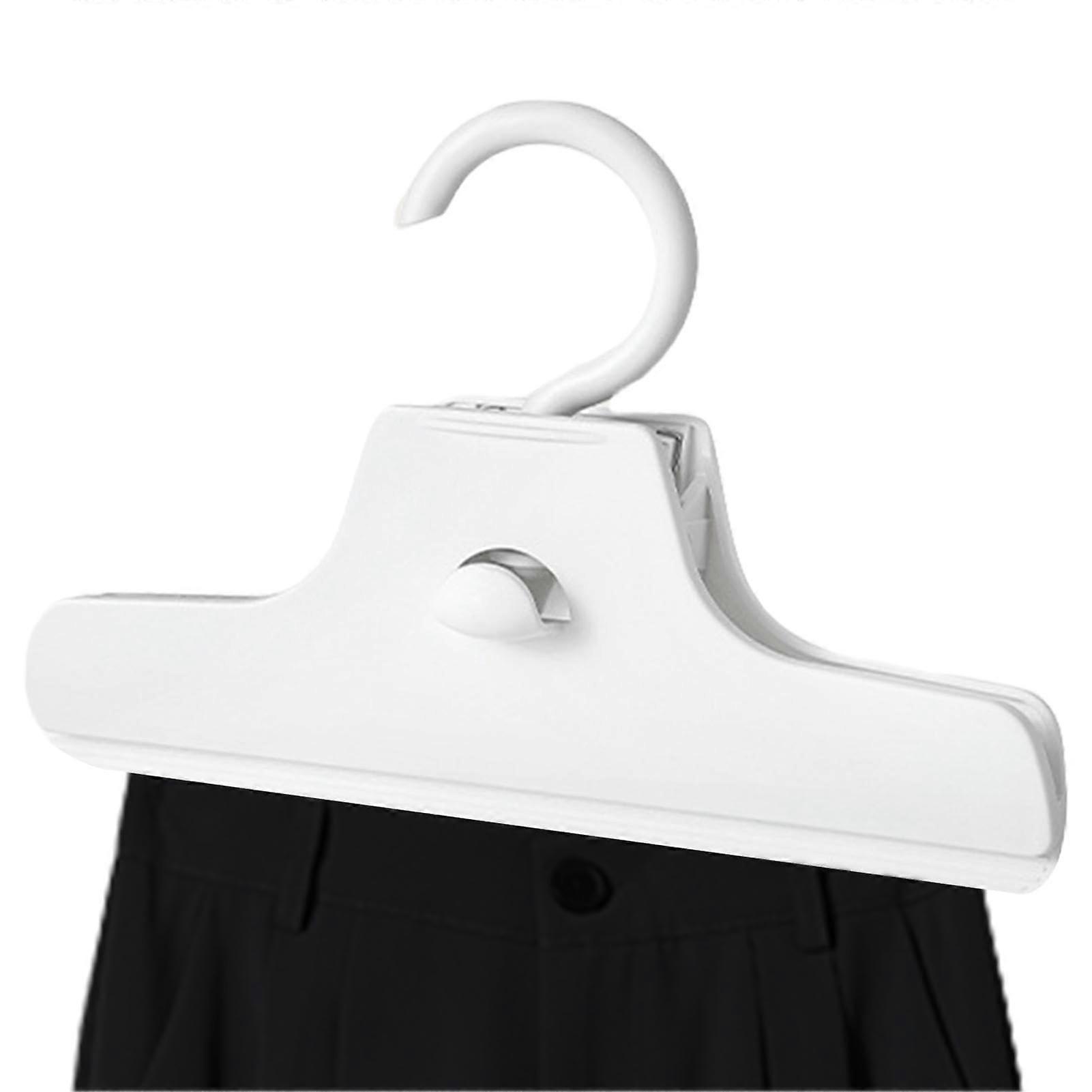 Clip Hanger for Pants - Non-Slip Silicone Skirt Clip Hanger, Space Saving Multi-Use Wardrobe Tool for Dresses and Pants, White