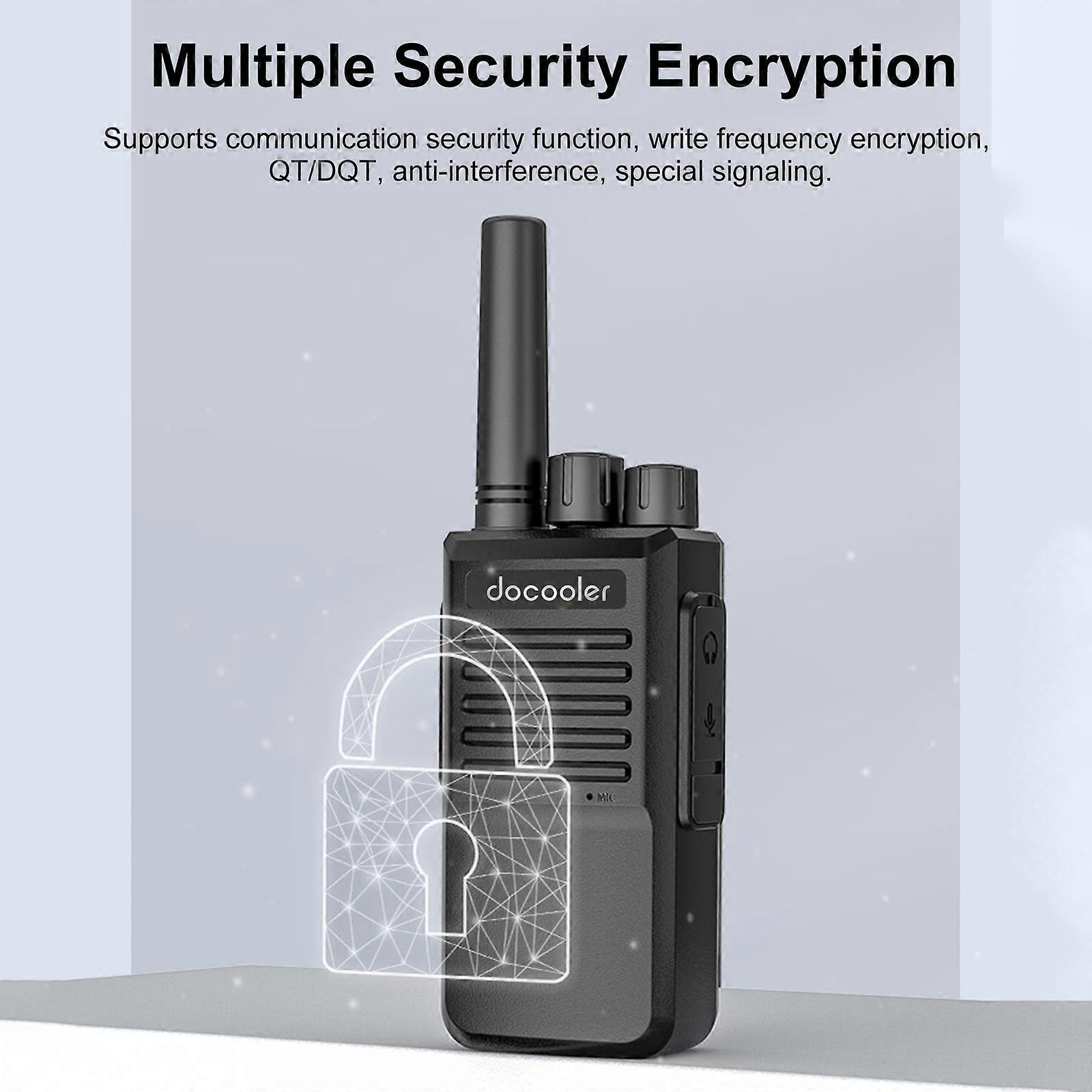 docooler T1 Walkie Talkie 16 Channel Professional FM Transceiver Handheld Two Way Radios Rechargeable with Battery and Charging Dock