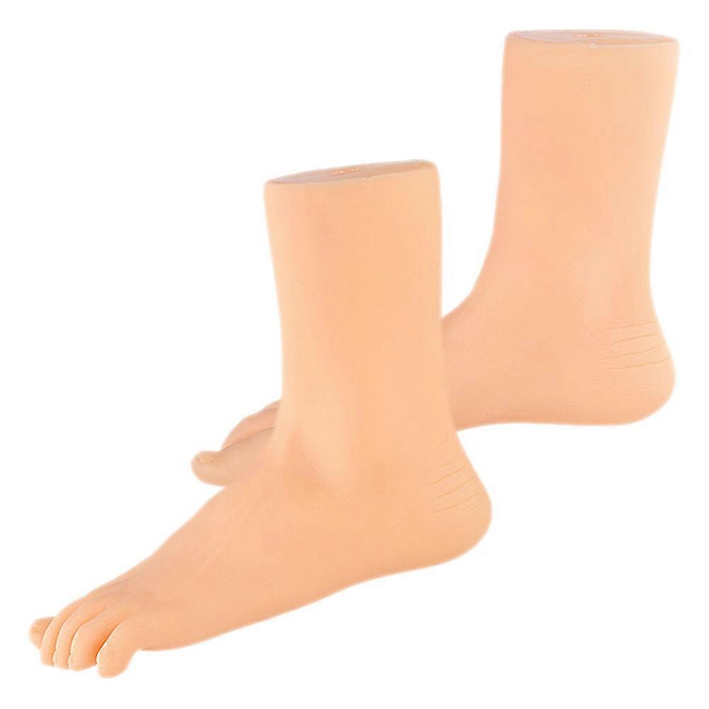 Foot Model for Socks Photographers Art Creation Khaki Pvc Material Display 1 Pair