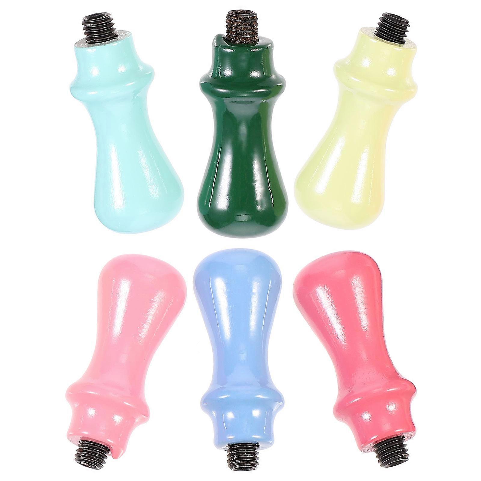Diy Stamp Handle Replacement for Stamp Plastic Assorted Color Easy to Install 6Pcs
