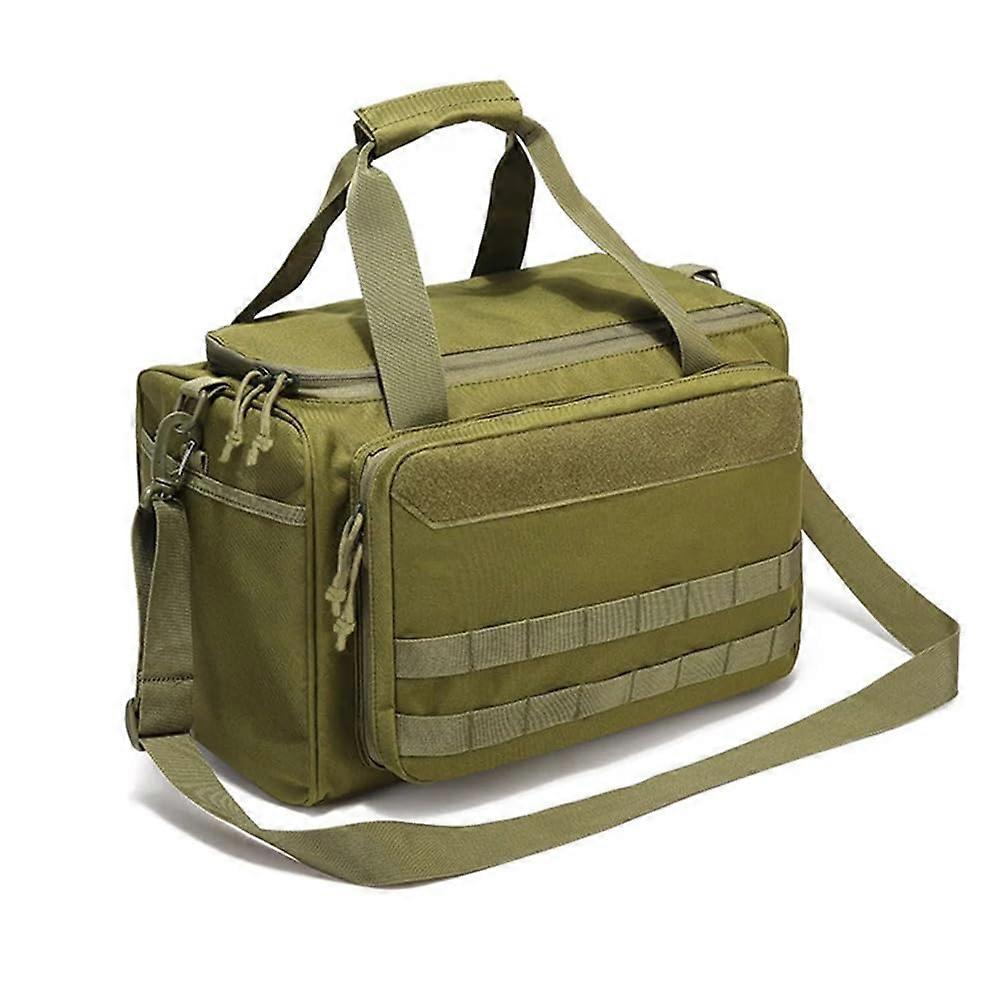 Tactical Gun Range Bag,Waterproof Oxford Ammo Pouch with Shoulder Strap 6 Magazine Slots Armygreen