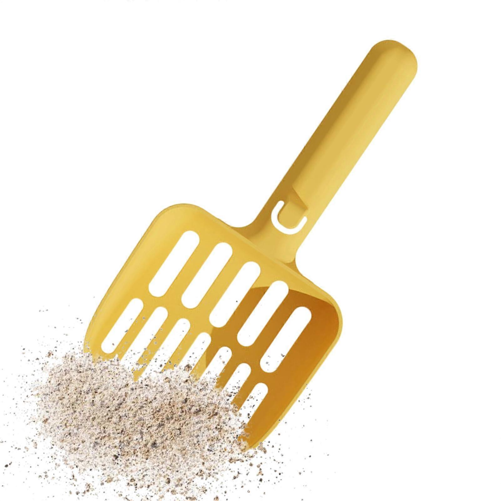Cat Litter Scooper Large Fine-Grid Poop Scooper For Yard Cleaning, Pet Poop Collector, Yellow