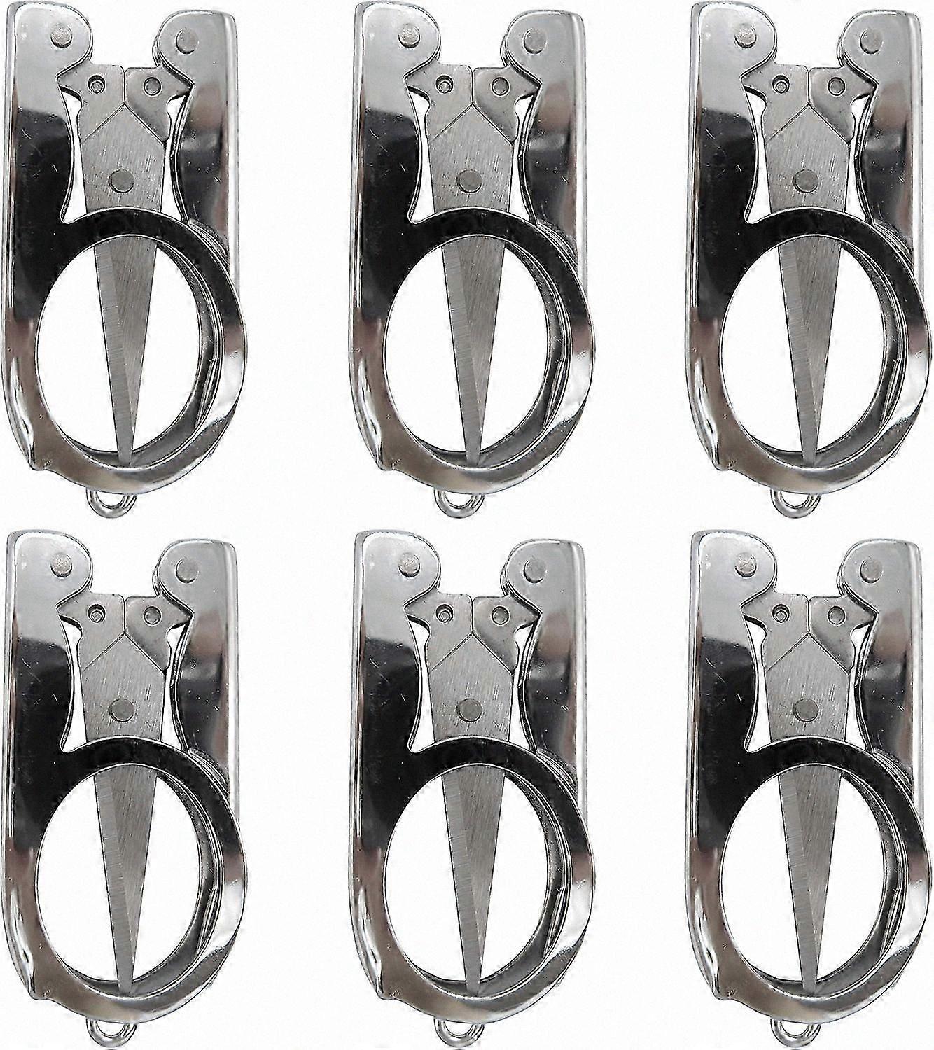 6-Pack Foldable Mini Scissors for Travel, Portable Stainless Steel Compact Scissors