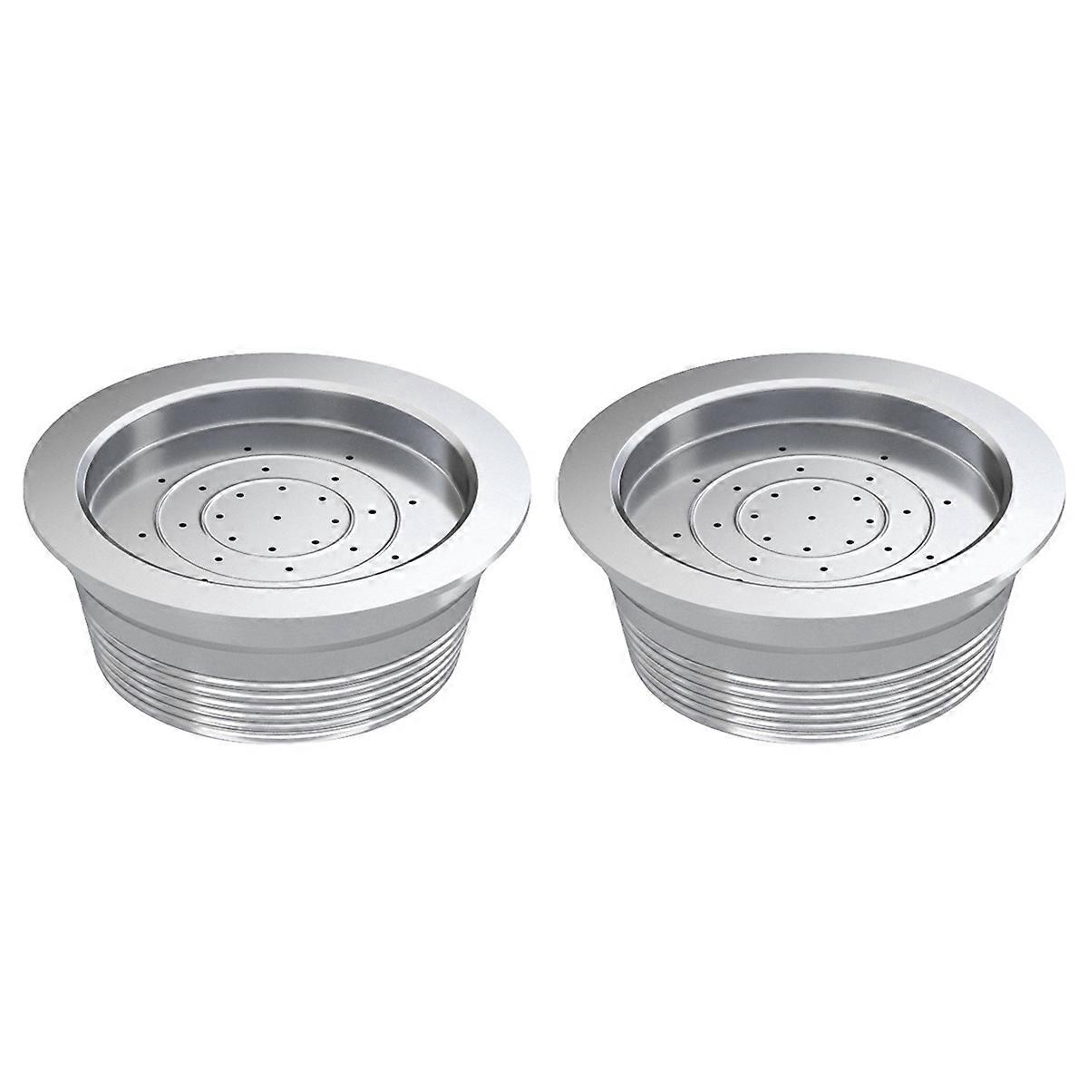 2X Coffee Filters Stainless Steel Refillable Coffee Capsule Cup Pods Holder Filter Set for
