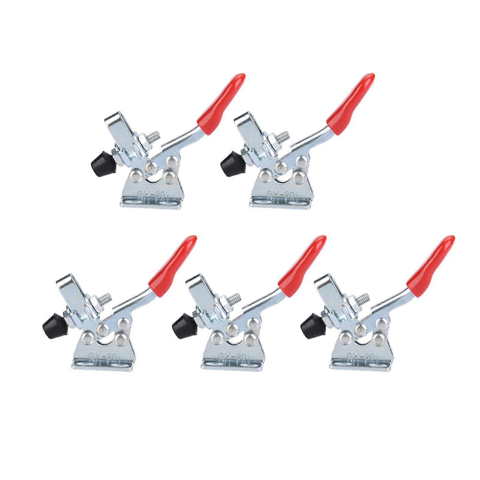 5Pcs Iron Galvanized Quick Fixed Vertical Type Hand Holding Capacity Toggle Clamp