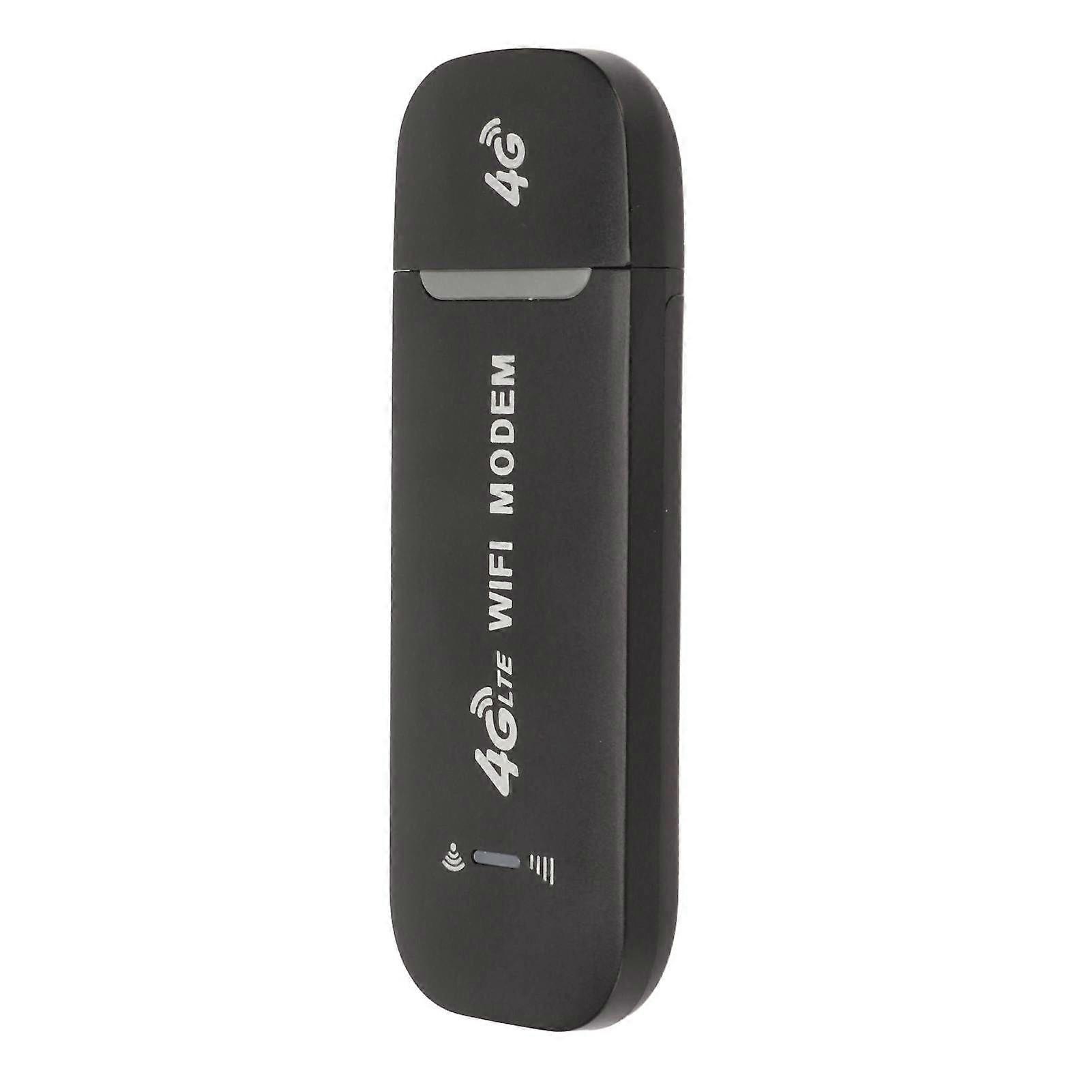 4G WiFi Router Black Up to 10 Users Stable Easy Connection USB Plug and Play 4G LTE Router for Hotspot Micro SIM Card Phone PC