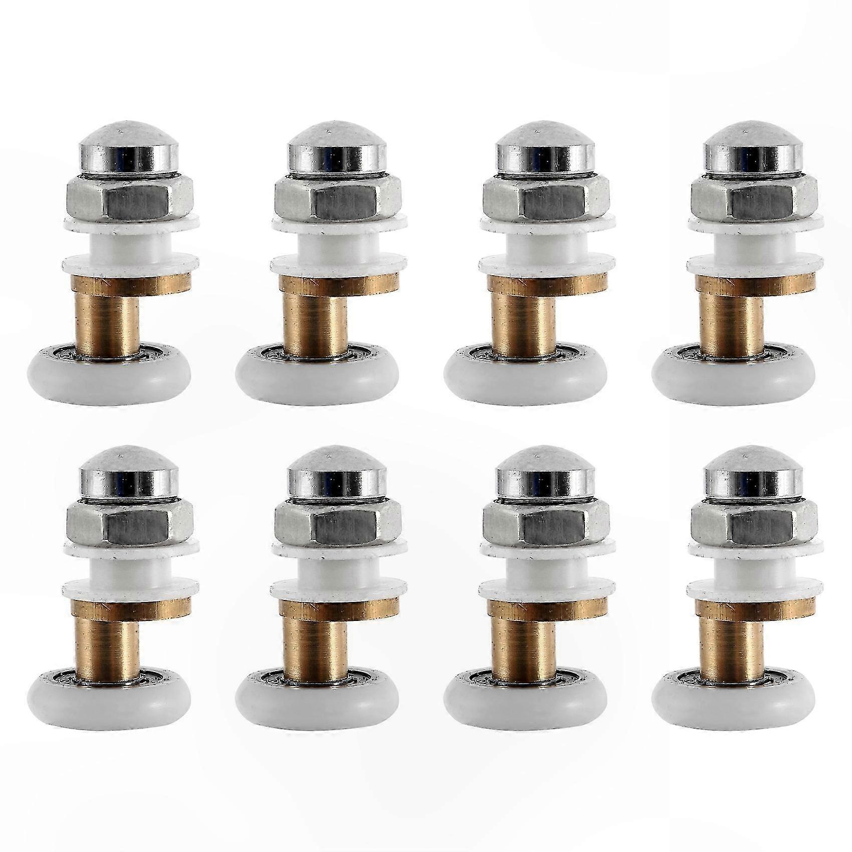 8-Pack 20mm Smooth-Glide Rollers for Glass Shower Doors Replacement Wheels