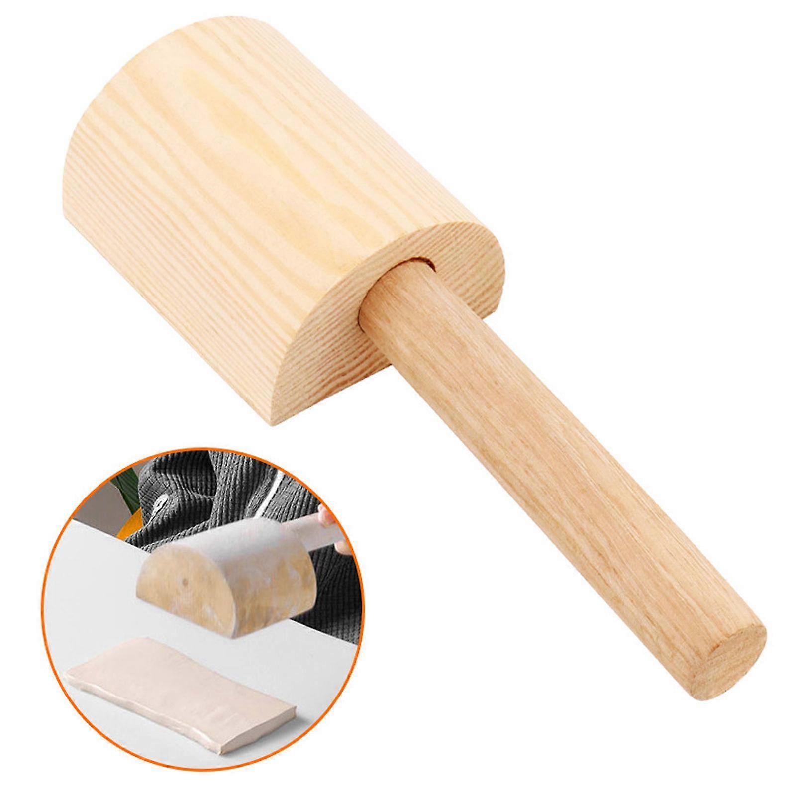 Clay Tool Wood Pottery Paddle with Handle Pottery Tool Sculpturing Pad Clay Paddle for Pottery Ceramic Clay Molding