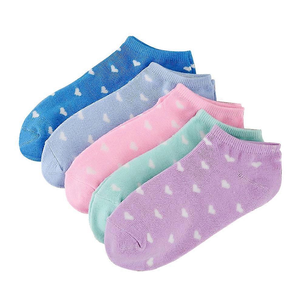 Pairs Women Socks Heart Pattern Ideal For All Occasions Low Cut Style Soft Elasticity