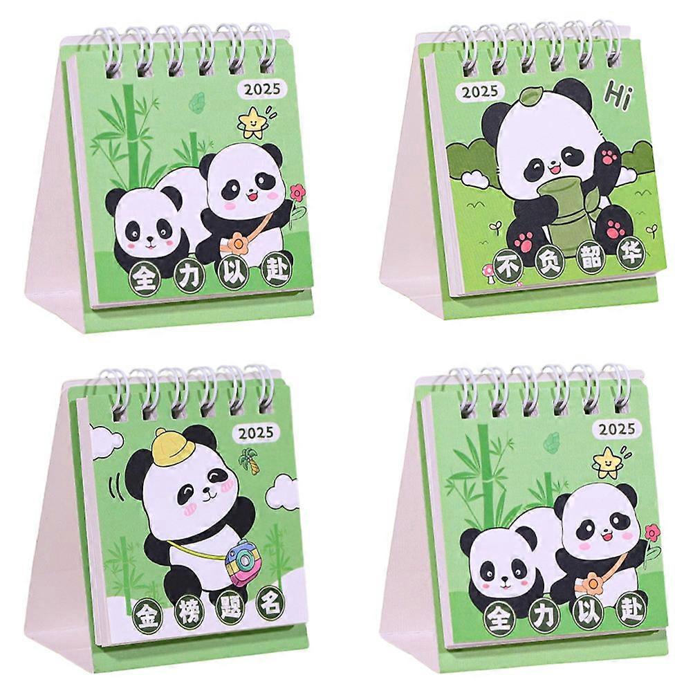 Panda Desk Calendar Standing Flip Daily Calendar for Desk 4Pcs Assorted Color