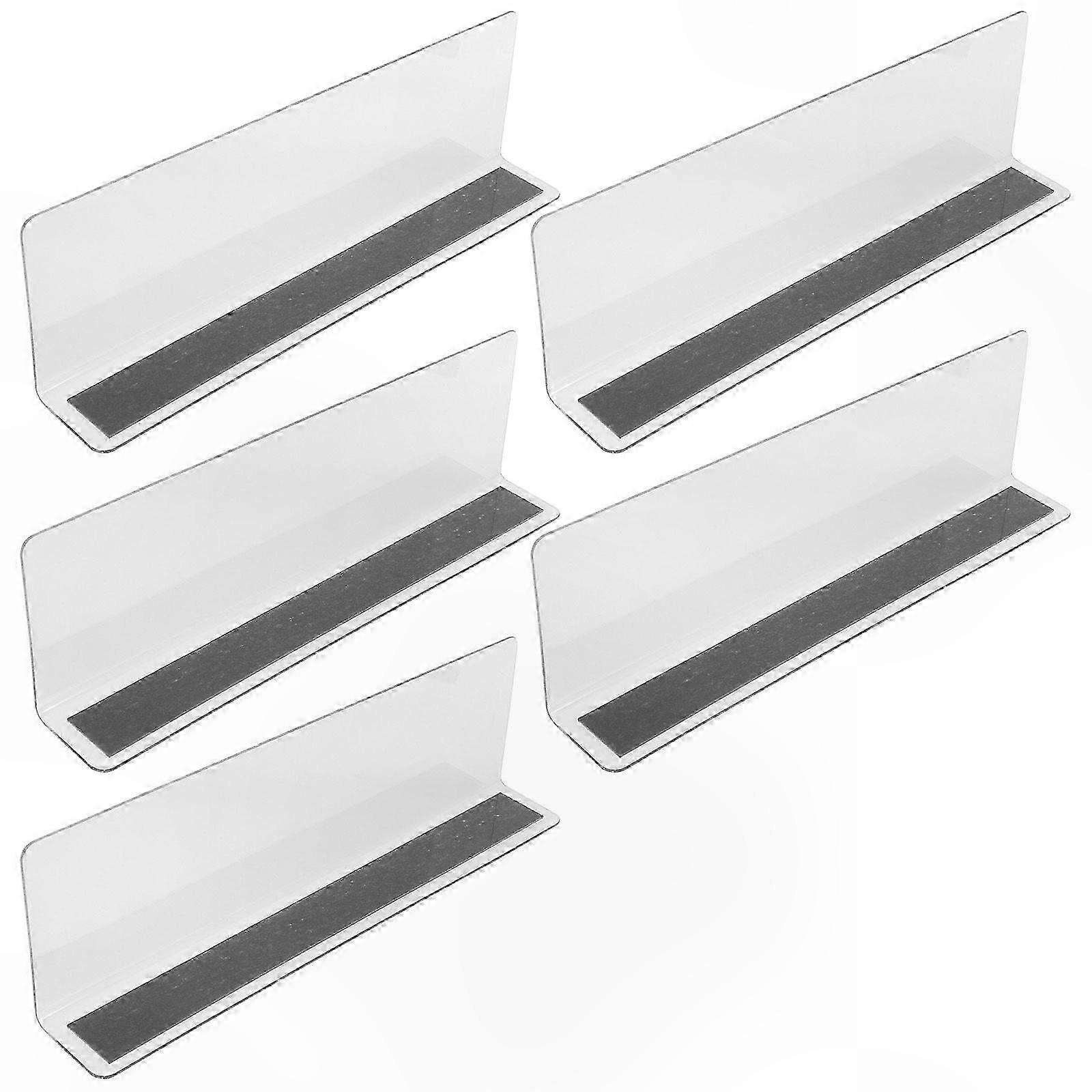5-Pack Plastic Shelf Dividers for Supermarket Product Organization and Display Classification Panels