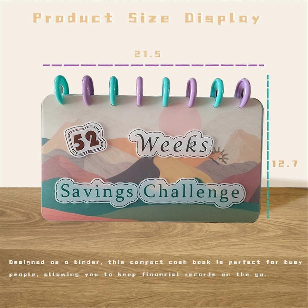 Budget Book 52 Week Binder Saving Challenge Reusable Cash Planner Envelope Fun Money-Saving Organiz