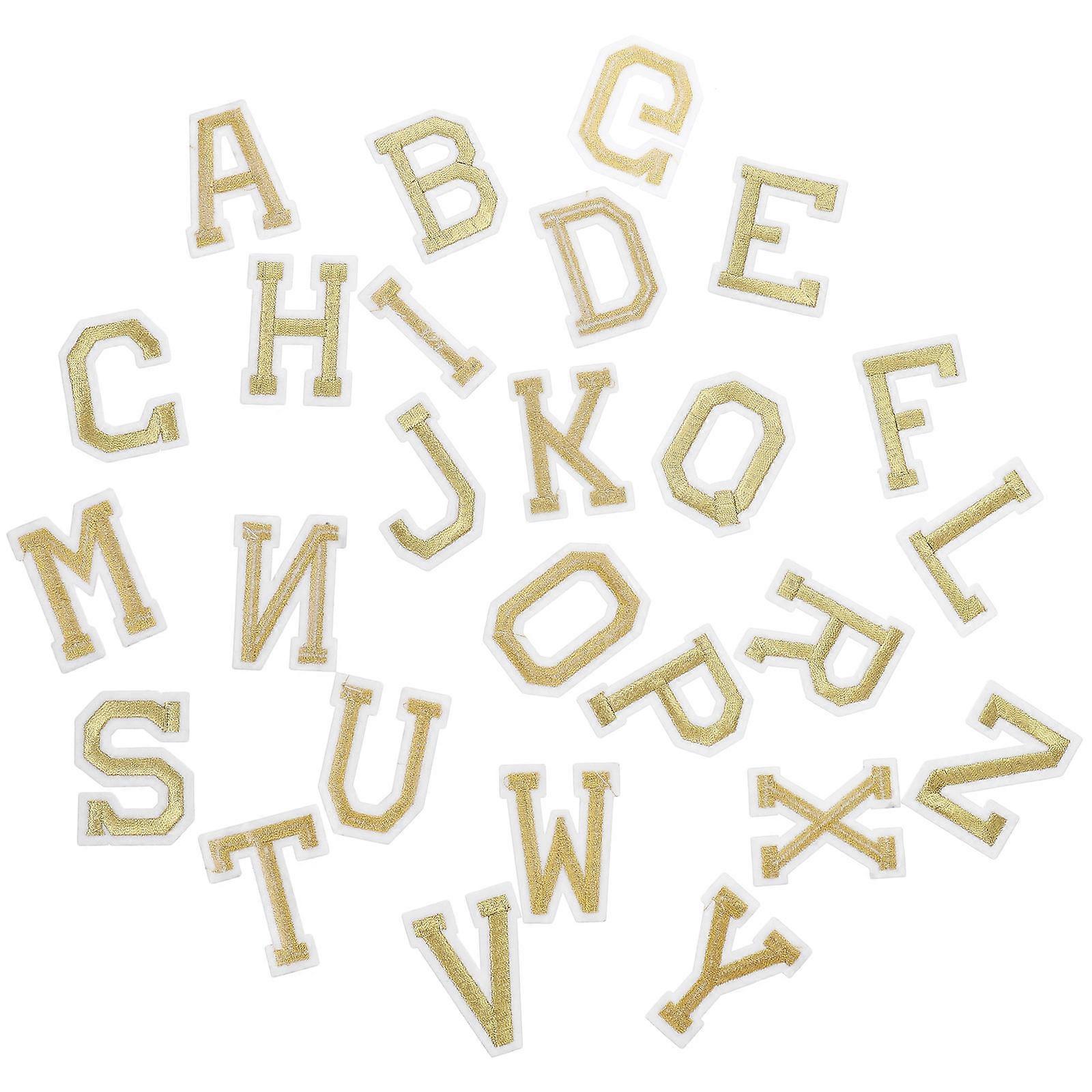 Golden Embroidery Patch Stickers for Home Use Durable Polyester Cloth DIY Craft Projects 52pcs