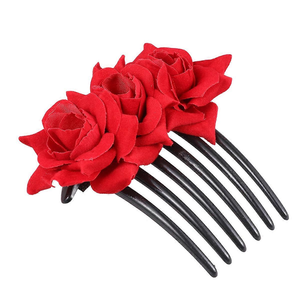Here's a polished and professional product description based on your input:
**Elegant Rose Hair Comb Charming Floral Hair Accessory for Weddings,