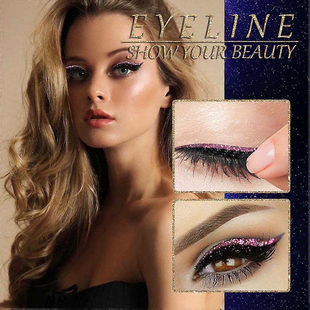 4 Pairs 2-in-1 Reusable Glitter Eyeliner & Eyelash Stickers