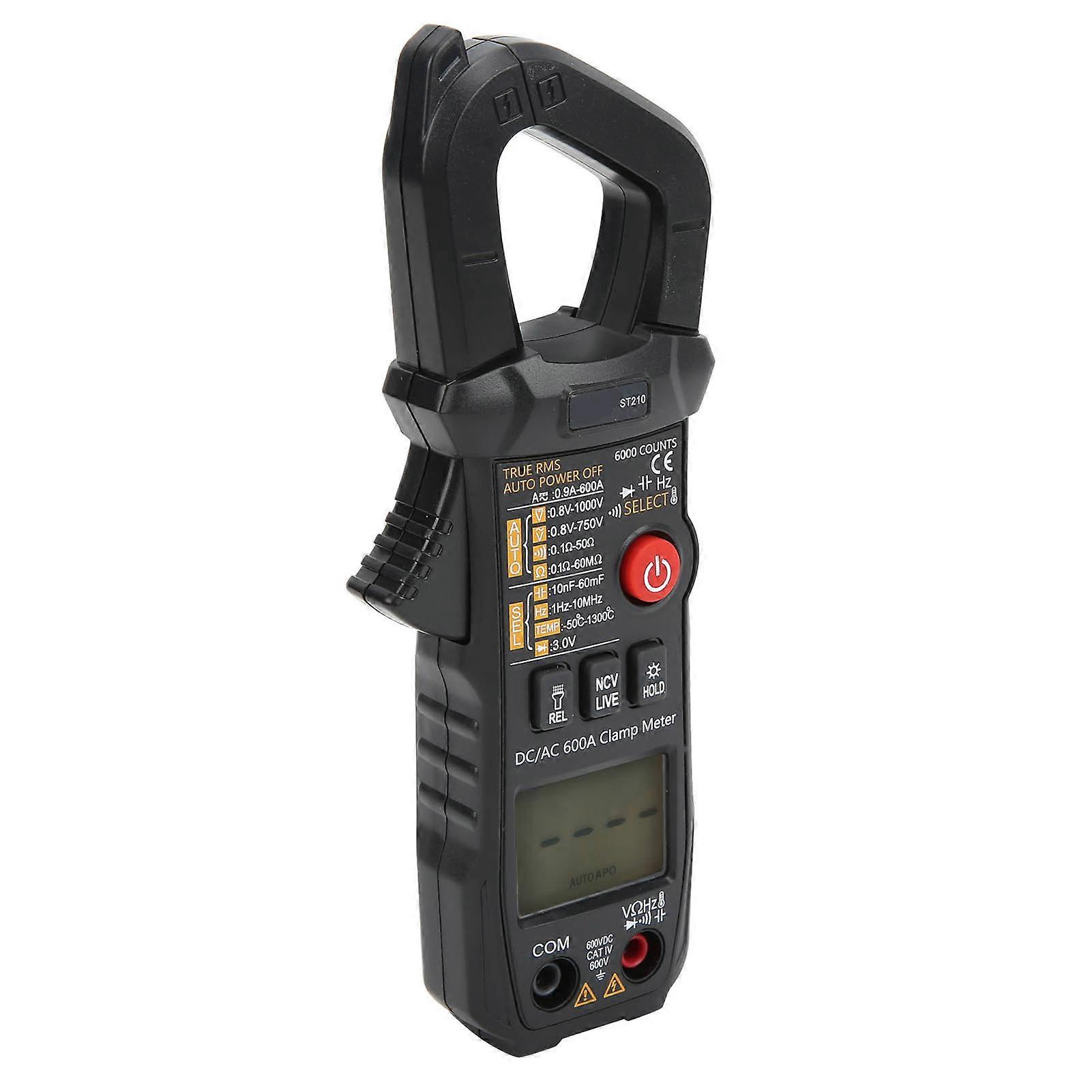 ST210 Digital Clamp Meter Multimeter 6000 Counts Black