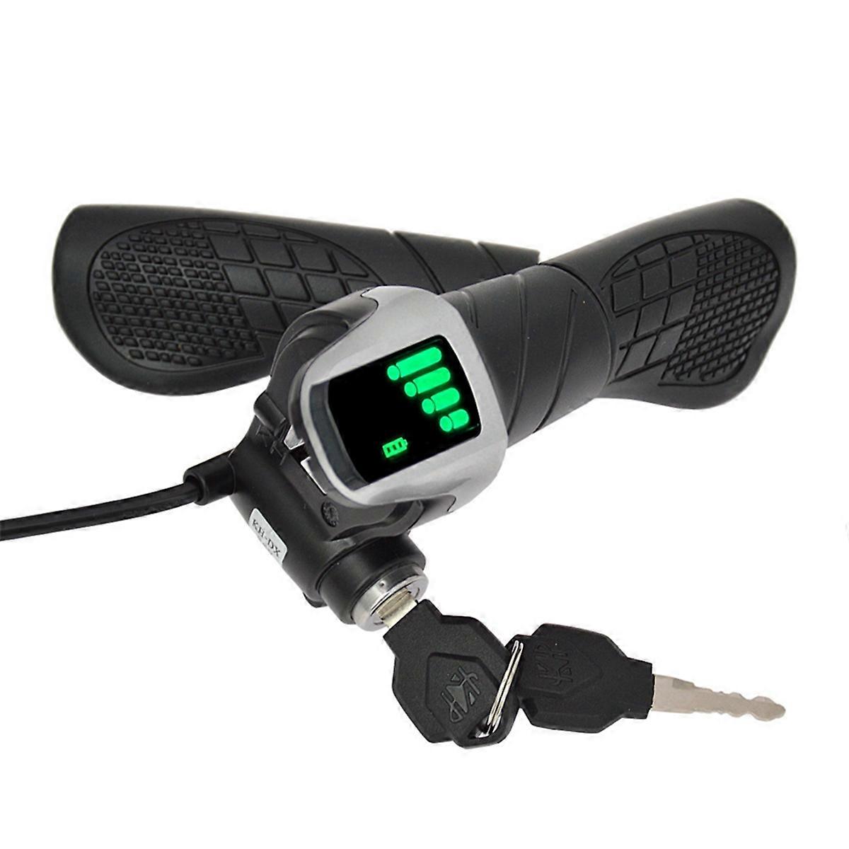 Twist Grip Throttle with LCD Display (Power Indicator) & Key Lock for E-Bikes/Scooters/Motorcycles
